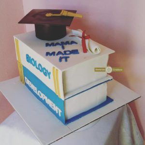 Book Stack Graduation Cake